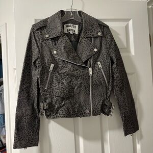 Walter Baker Gray Leopard Leather Jacket